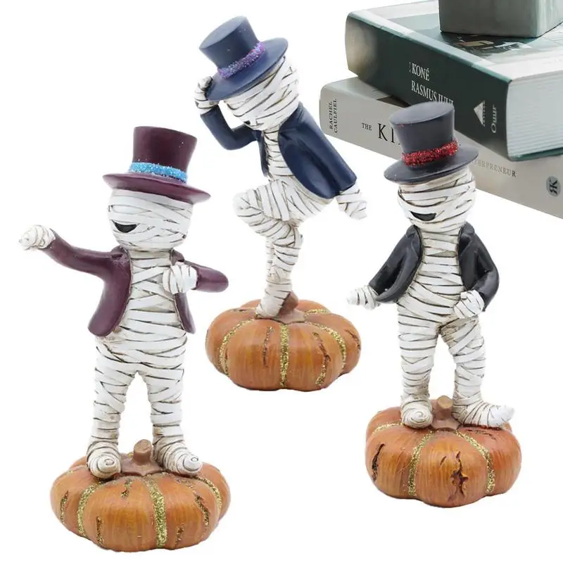 Dancing Mummy Decor Figurine Dancing Mummy Sculpture Resin 3 Pcs Puntelli Decorazione Ghost Mummy Craft Decoration