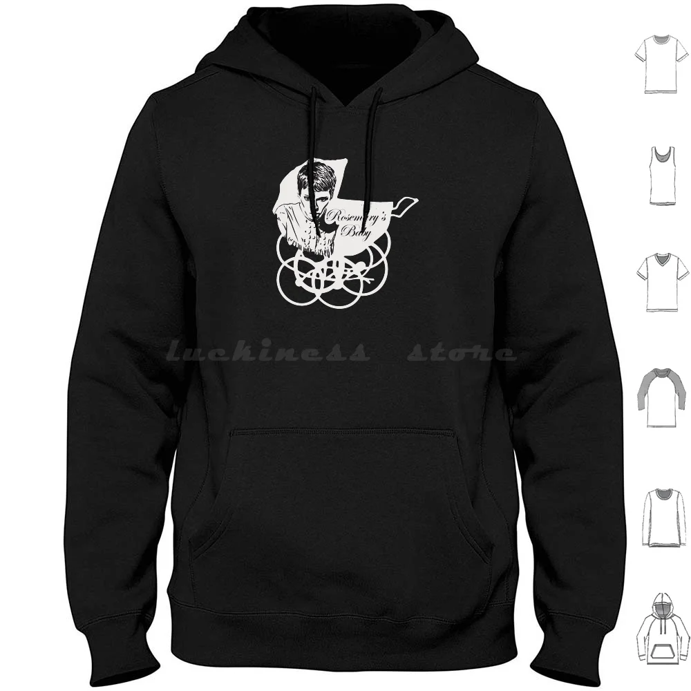 Rosemarys Baby Cradle White Hoodie Cotton Manica Lunga Rosemarys Baby Horror Film Mia Farrow Witch Baby Evil Vintage