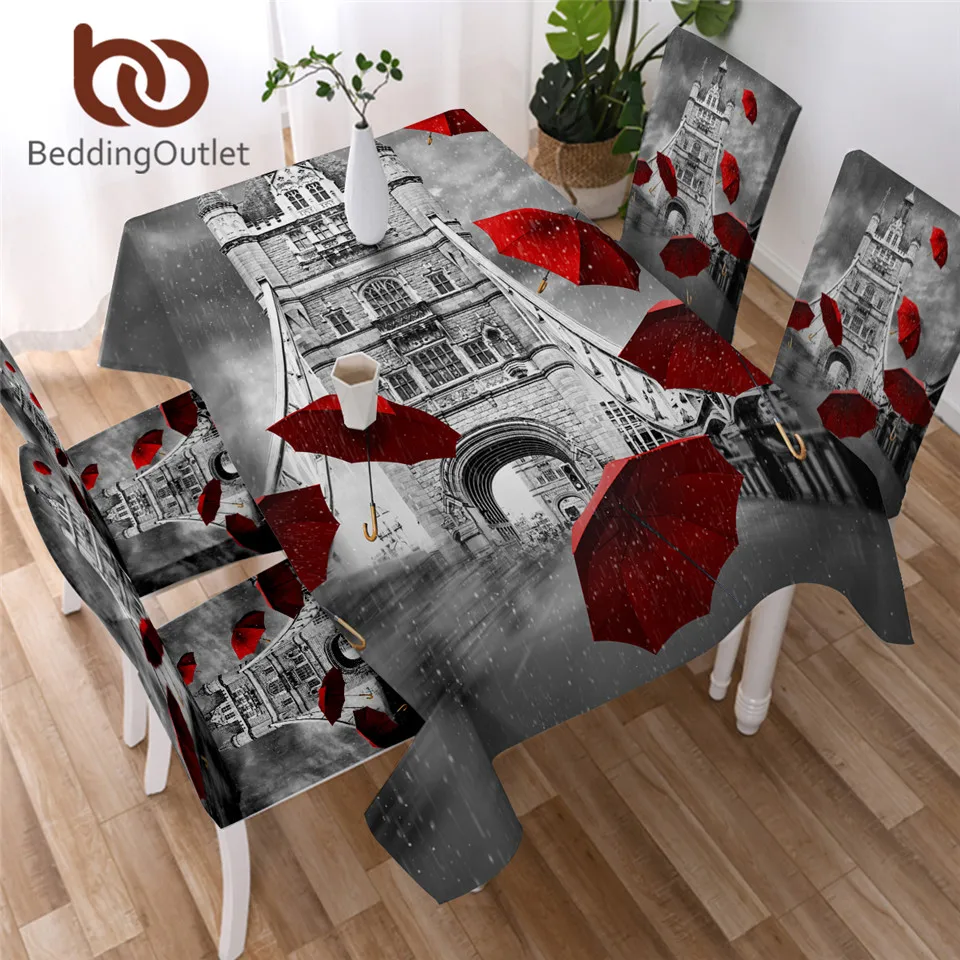 Beddingoutlet Ombrello Rosso Tovaglia Tovaglia Impermeabile Inghilterra London Home Decor Tower Bridge On River Tamigi Table Cover