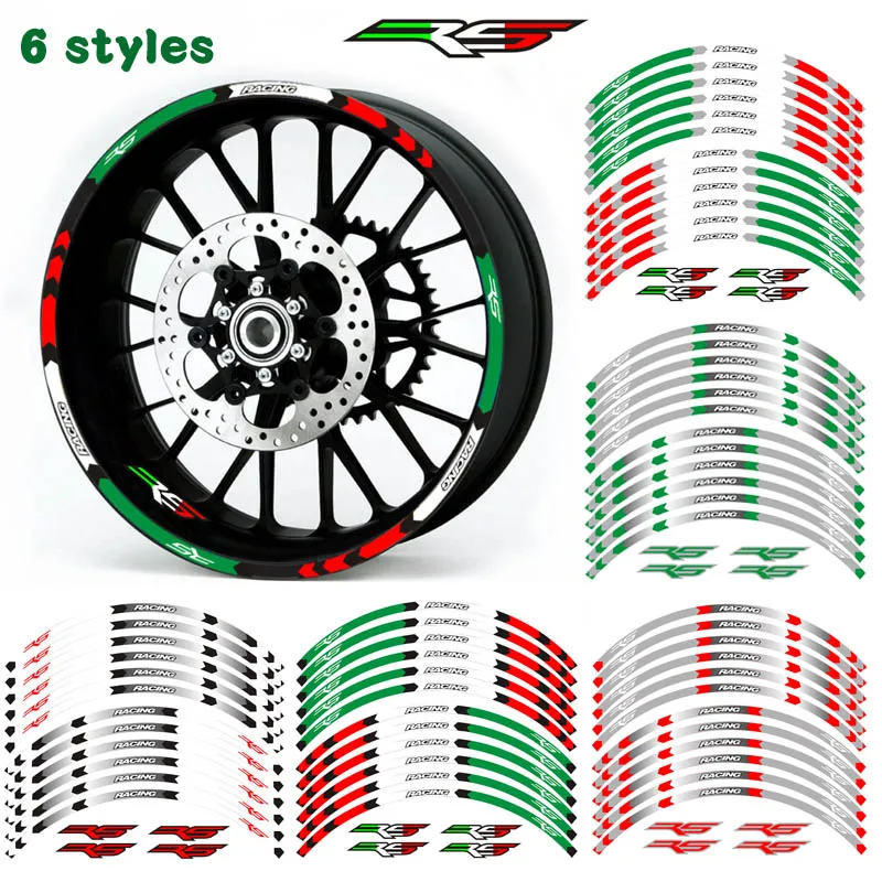 Moto Rcycle Cerchione Adesivo Riflettente Decalcomania Moto Auto Adesivi E Decalcomanie Adatto Per Aprilia Rs 125 Rs V4 Rs125