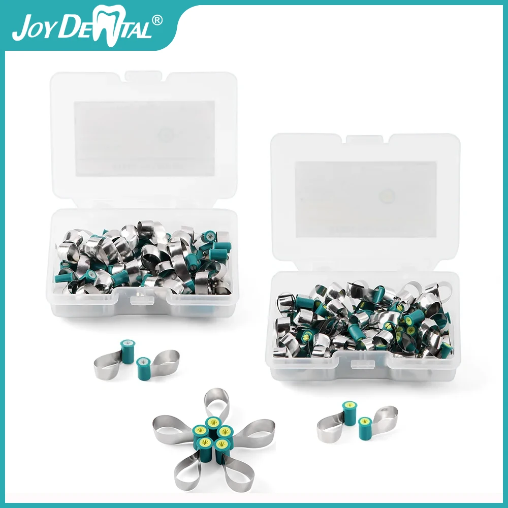 50Pcs Joy Dental Dental Matrix Bands Steel Matrix Double-Side Contoured Anatomicamente Shaped Matrix Bands Odontoiatria