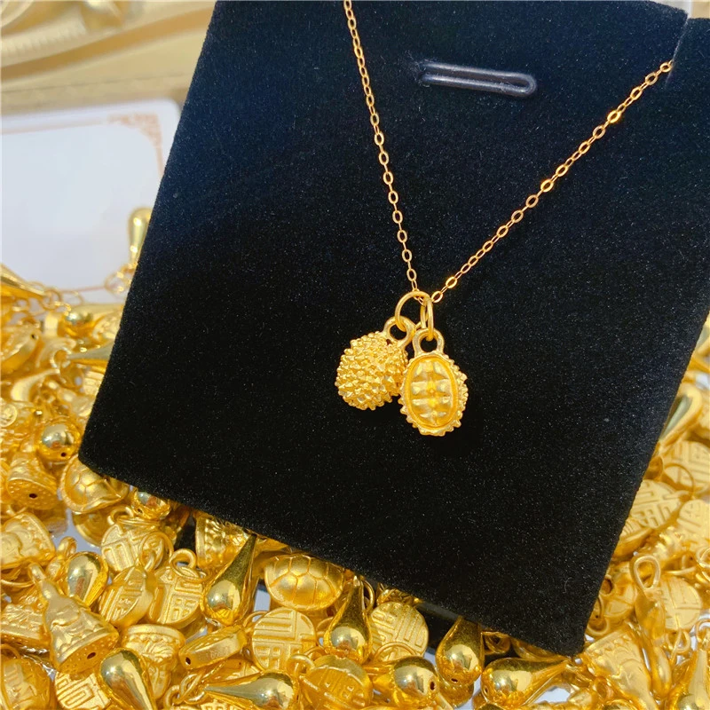 Ciondolo In Oro Giallo Caldo 999 24K Ciondolo In Oro Durian 3D 1 Pz