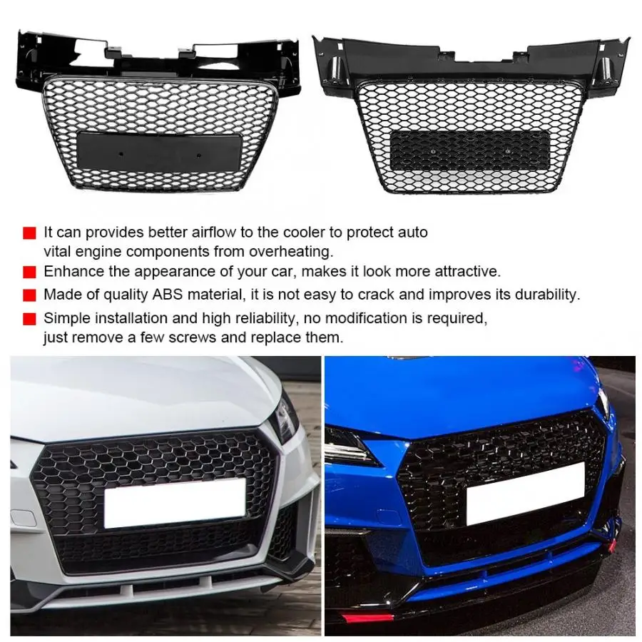 Per Ttrs Style Car Paraurti Anteriore Mesh Car Griglia Anteriore Racing Grill Per Audi Tt/Tts 8J 2006-2014 Car Mesh