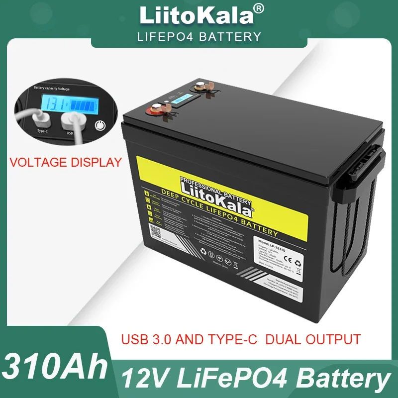 Batteria 12V/12.8V 310Ah Lifepo4 Con 4S Bms Per Camper Camper Golf Cart Inverter Accumulo Di Energia Batterie Solari Esentasse