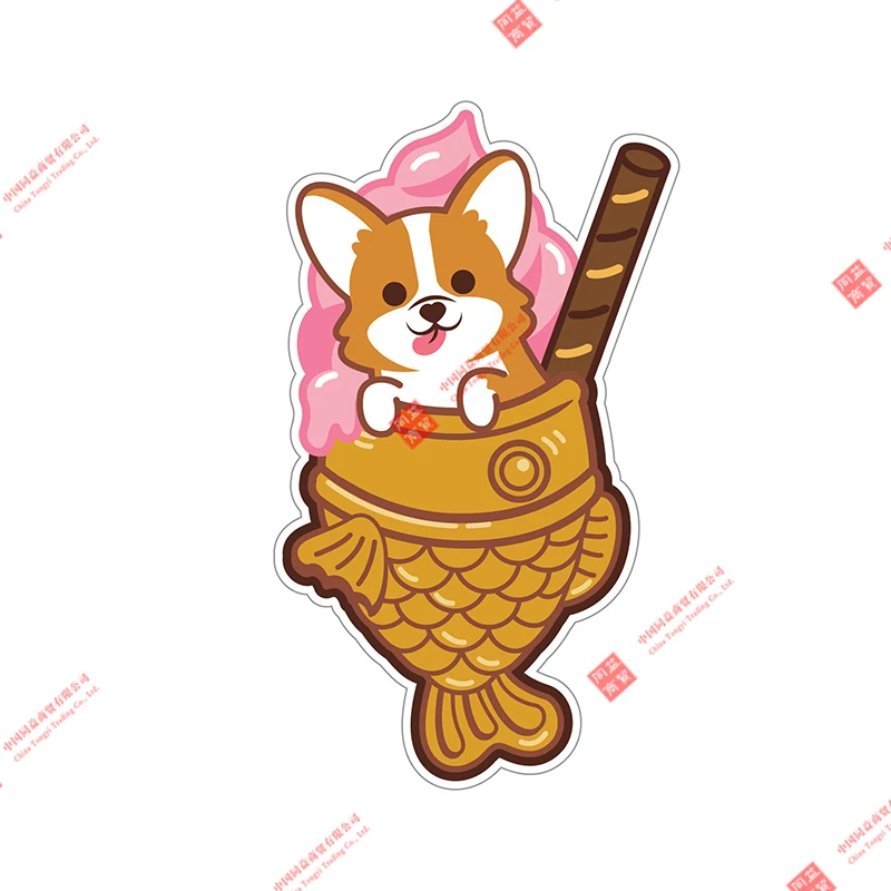 Corgi Pembroke Car Sticker Creative Laptop Waterproof Car Asssoires Racing Helmet Trolley Case Mobile Off-Road Vinyl Decal
