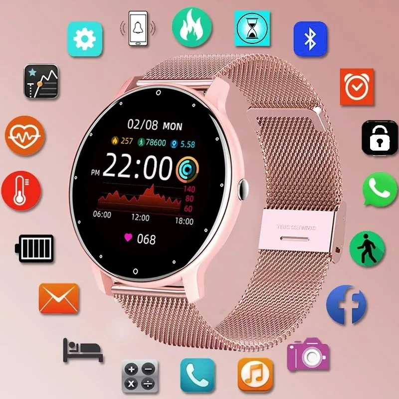 2022 New Ladies Smart Watch Women Waterproof Fitness Tracker Per Xiaomi Huawei Phone Health Music Cardiofrequenzimetro Smartwatch Donna