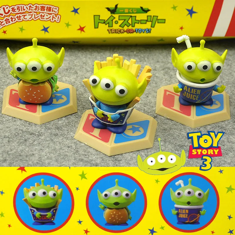 Disney 3 Pz/Set Toy Story Hamburger Alien Chips Alien Juice Alien Action Figure Dolls Collection Regalo Per Bambini