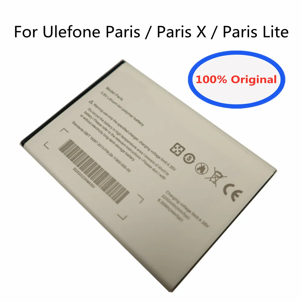 Batteria Originale Di Alta Qualità Per Ulefone Paris / Ulefone Paris X / Ulefone Paris Lite 2250Mah Batterie Bateria Del Telefono