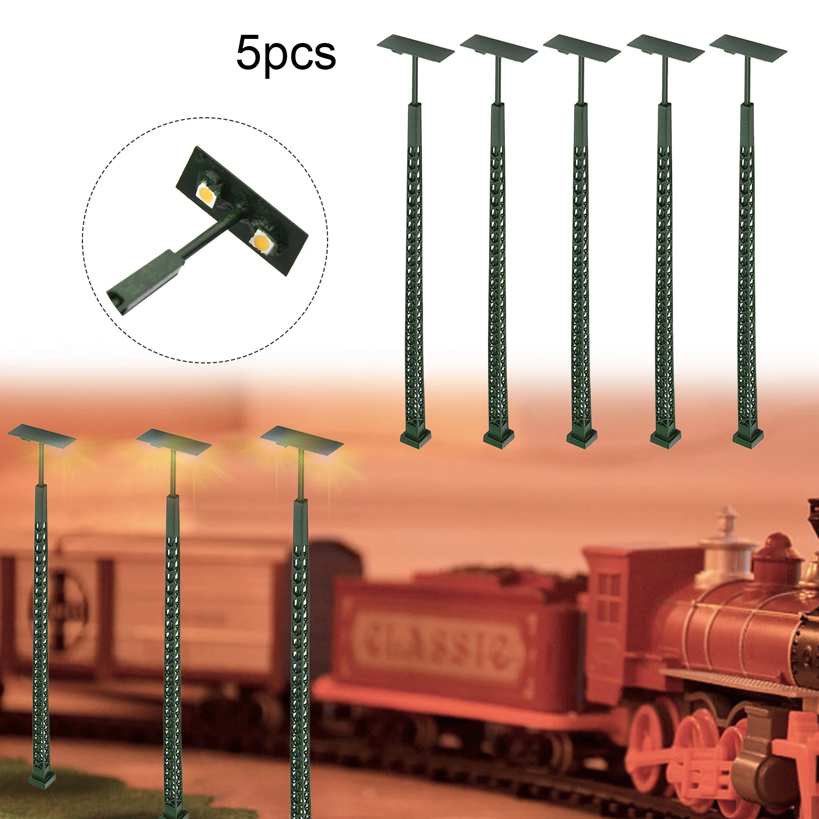 5Pc Lampada Modello Ferrovia Luce Reticolo Albero Luce Gauge H0 Luci Layout Modello Street Garden Layout Edifici Decorazione