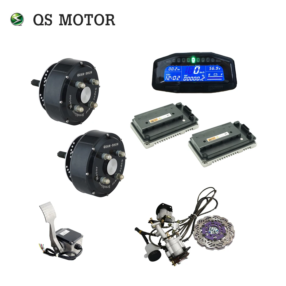 Siaecosys Qs 2000W 60 V60Kph 2Wd Dual Hub Motor Con Kit Controller Em100Sp Per Piccole Auto Elettriche