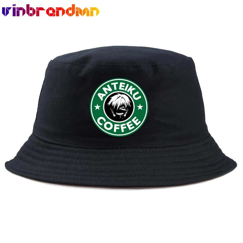 Anteiku Coffee Tokyo Ghoul Bat Stampato Cappello Da Pescatore Unisex Janpanese Anime Panama Cappello Da Pescatore Manga Hip Hop Cappello Da Pescatore 