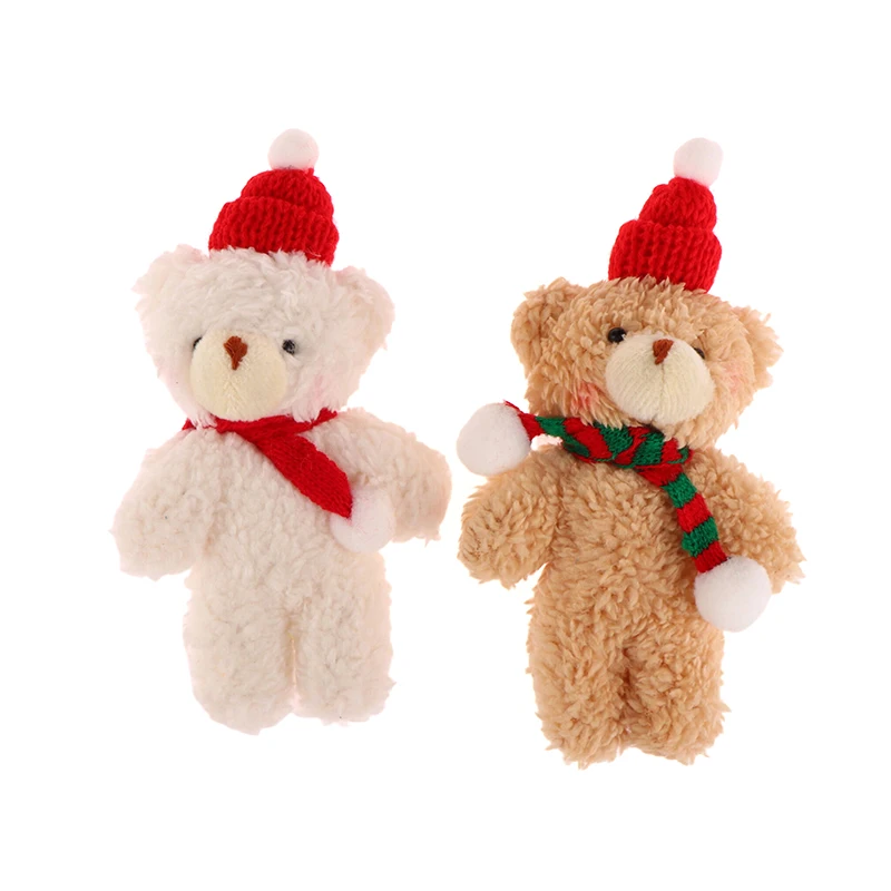 16Cm Kawaii Teddy Bear Peluche Portachiavi Cartoon Christmas Bear Peluche Bambola Portachiavi Ciondolo Borsa Per Ragazza Regali Di Natale