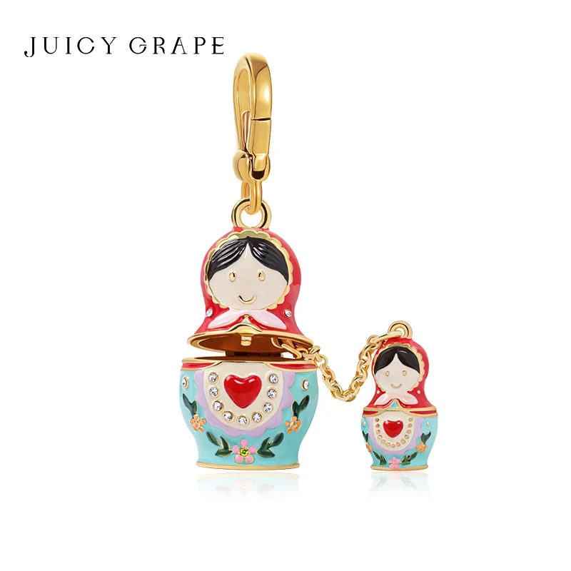 Juicy Grape Russian Nesting Doll Collana Ciondolo Portachiavi Maglione Chain2023 Capodanno Ornamenti Natalizi Babbo Natale Natale Bambini
