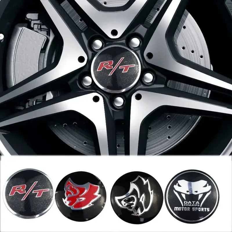 4Pcs 56Mm Car Wheel Center Hub Caps Emblem Stickers Per Dodge Viper Rt Charger Jcuv Caliber Ram Journey Caravan Challenger Nitro