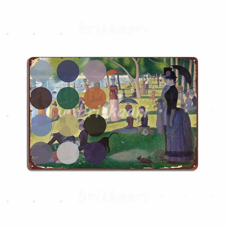 Una Domenica Pomeriggio Sull'Isola Di La Grande Jatte Insegne Metalliche Moderizzate Targhe Festa Divertente Parete Grotta Poster In Metallo