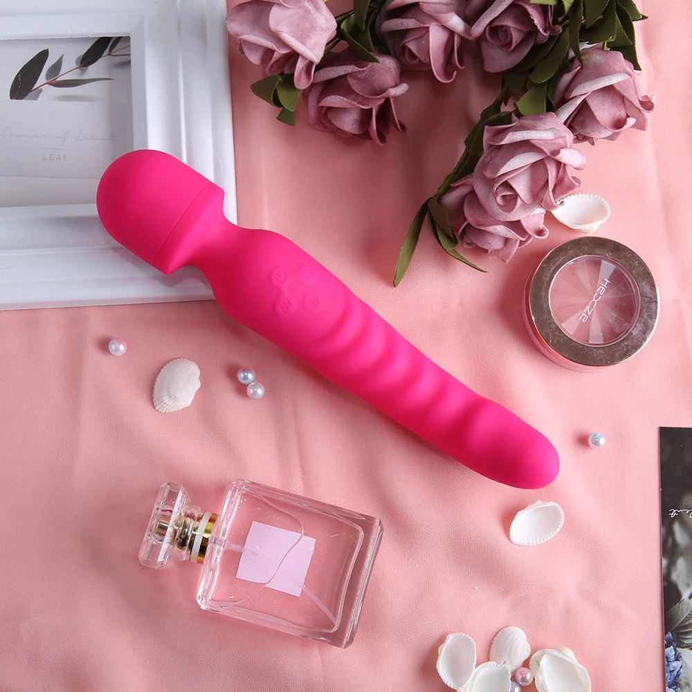 Riscaldamento Av Bacchetta Magica Massaggio Vibratore Punto G Stimolatore Clitorideo Masturbazione Femminile Dildo Vibratore Per Le Donne Ricaricabile