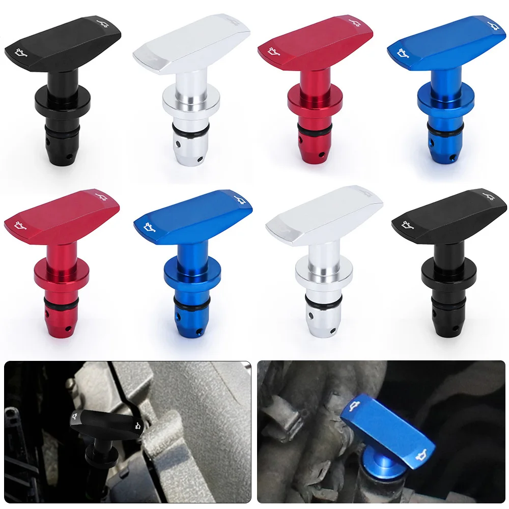 Car Universal Oil Dipstick Pull Handle Olio Motore Pullhandle Alluminio Billet Oil Caliper Handle Car Replacemen Accessori