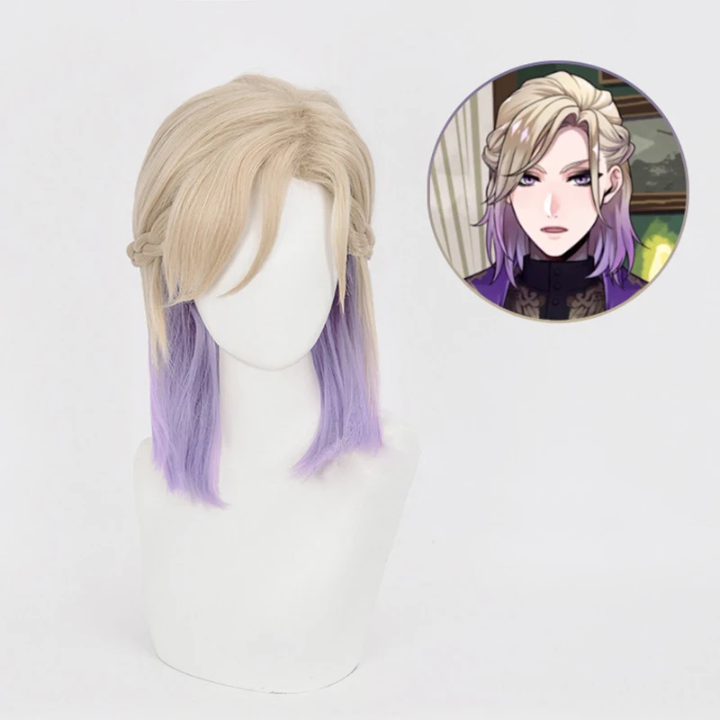 Game Twisted Wonderland Vil Schoenheit Braids Wig Cosplay Costume Heat Resistant Synthetic Hair Men Women Wigs +Wig Cap