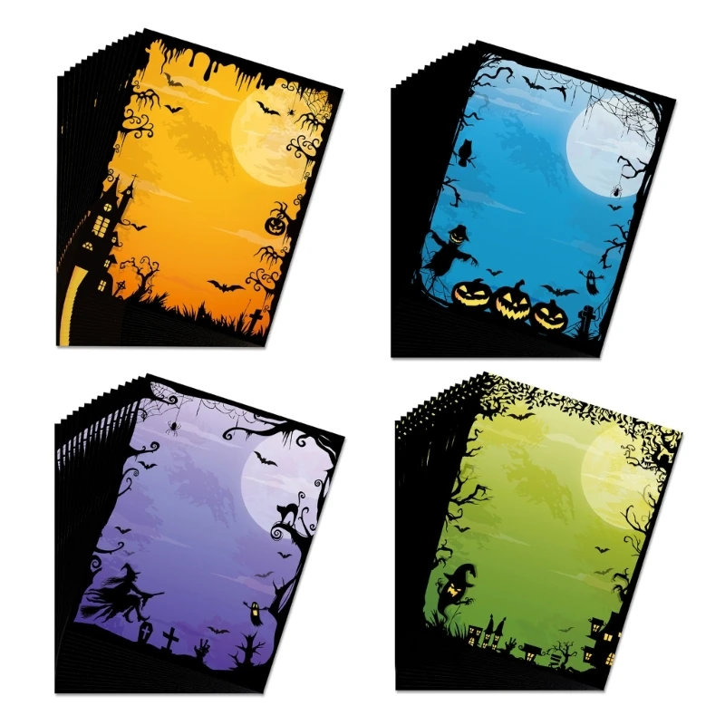 60 Fogli 11X8,5 Pollici Carta Da Lettera A Tema Halloween Carta Da Lettera Stampabile Per Stampa Newsletter, Annunci