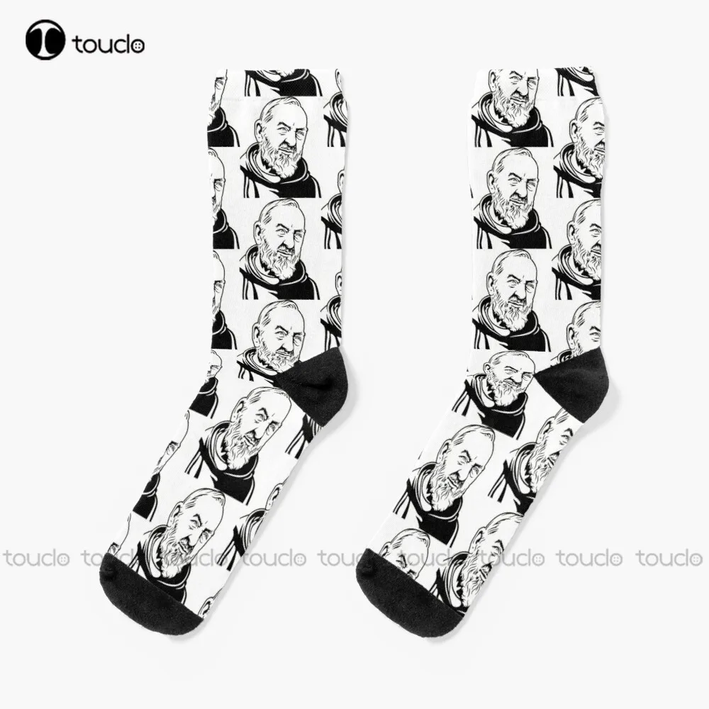 Padre Pio Catholic Saint Faith Calze Religiose Calze Da Ballo 360 ° Stampa Digitale Calzini Unisex Per Adolescenti Adulti Personalizzati Personalizzat