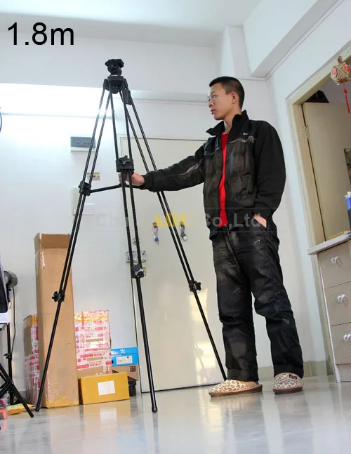 Treppiede Professionale Per Fotocamera 1.8M Con Testa Fluida Per Canon Nikon Sony Jvc Dv Dslr