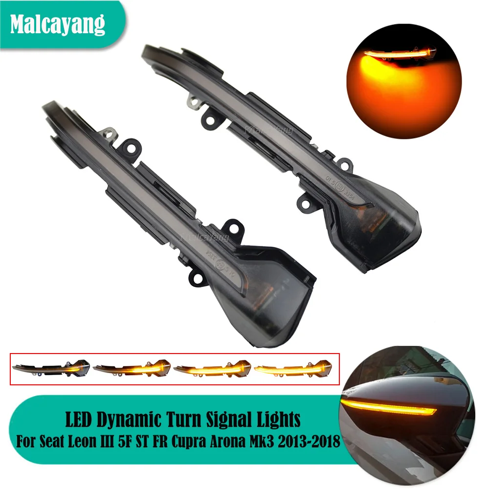 Indicatore Di Direzione Dinamico Per Auto Lampada Sequenziale Fluente Per Seat Leon Iii Mk3 5F St Fr Cupra 13-18 Ibiza Mk5 V Kj1 Arona Kj7 17-18