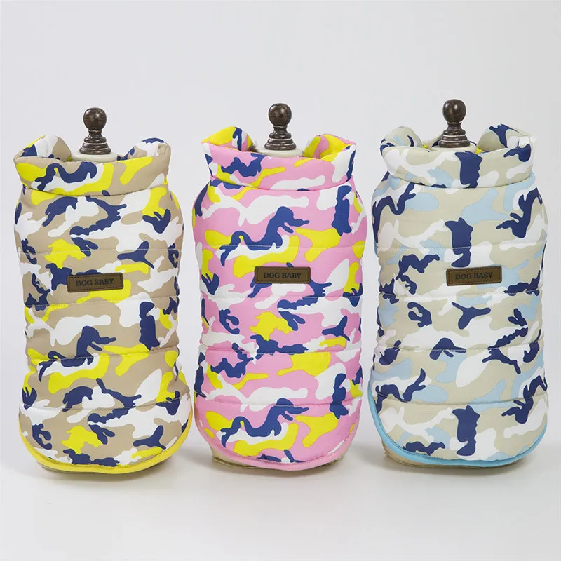 Camouflage Cappotto Per Cani Autunno Inverno Pet Giacca Vestiti Caldi Cappotto Per Bulldog Teddy Yorkshire Terrier Cane (S/M /L/Xl/Xxl)