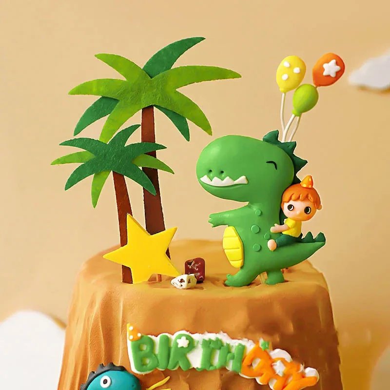 Cute Dinosaur Birthday Caketopper Happy One 123St Birthday Dinosaur Party Cake Decor Happy Dino Birthday Caketopper Kids Favor