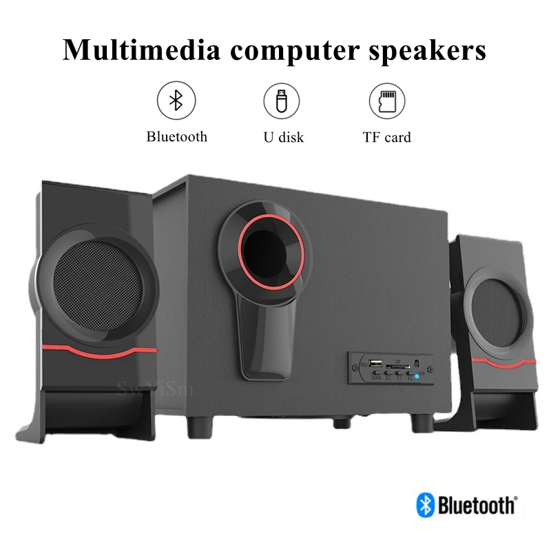 Computer Active Combination Speaker Aux Usb Cable Column Tv Pc, Led Wireless Bluetooth Sound System Home Theater Surround