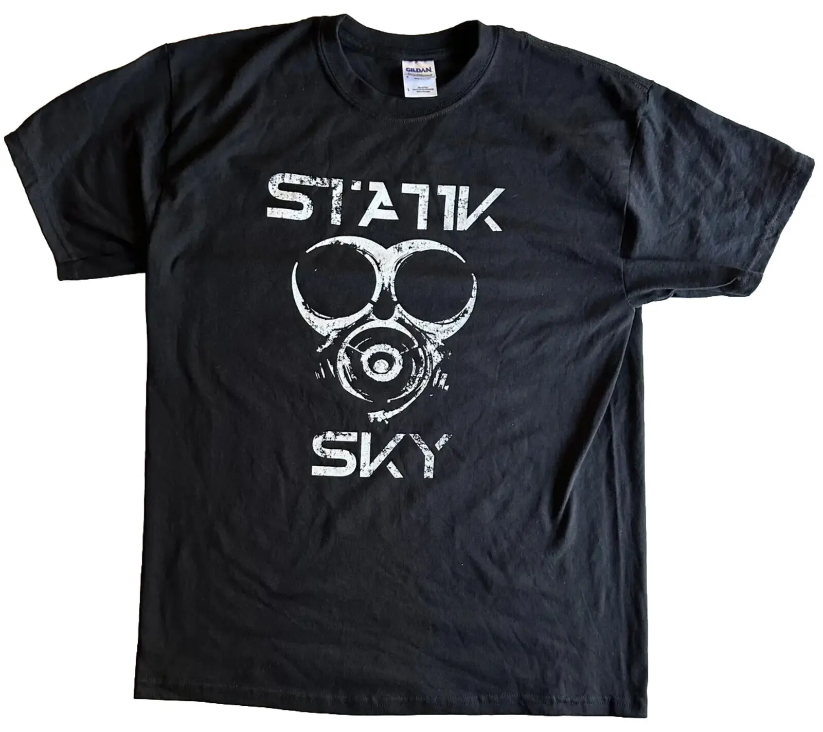 Statik Sky - Gas Mask Logo T-Shirt Grande Industrial Rave Techno Electronica