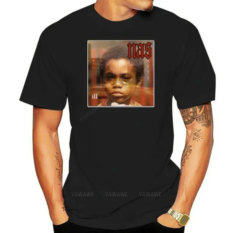 Nuovo Arrivato Tshirt Nas Illmatic T Shirt Hip Hop Vintage Rap Ill Merch Tee Def Jam Nasir Jones White Casual Tee Shirt Adult Tops