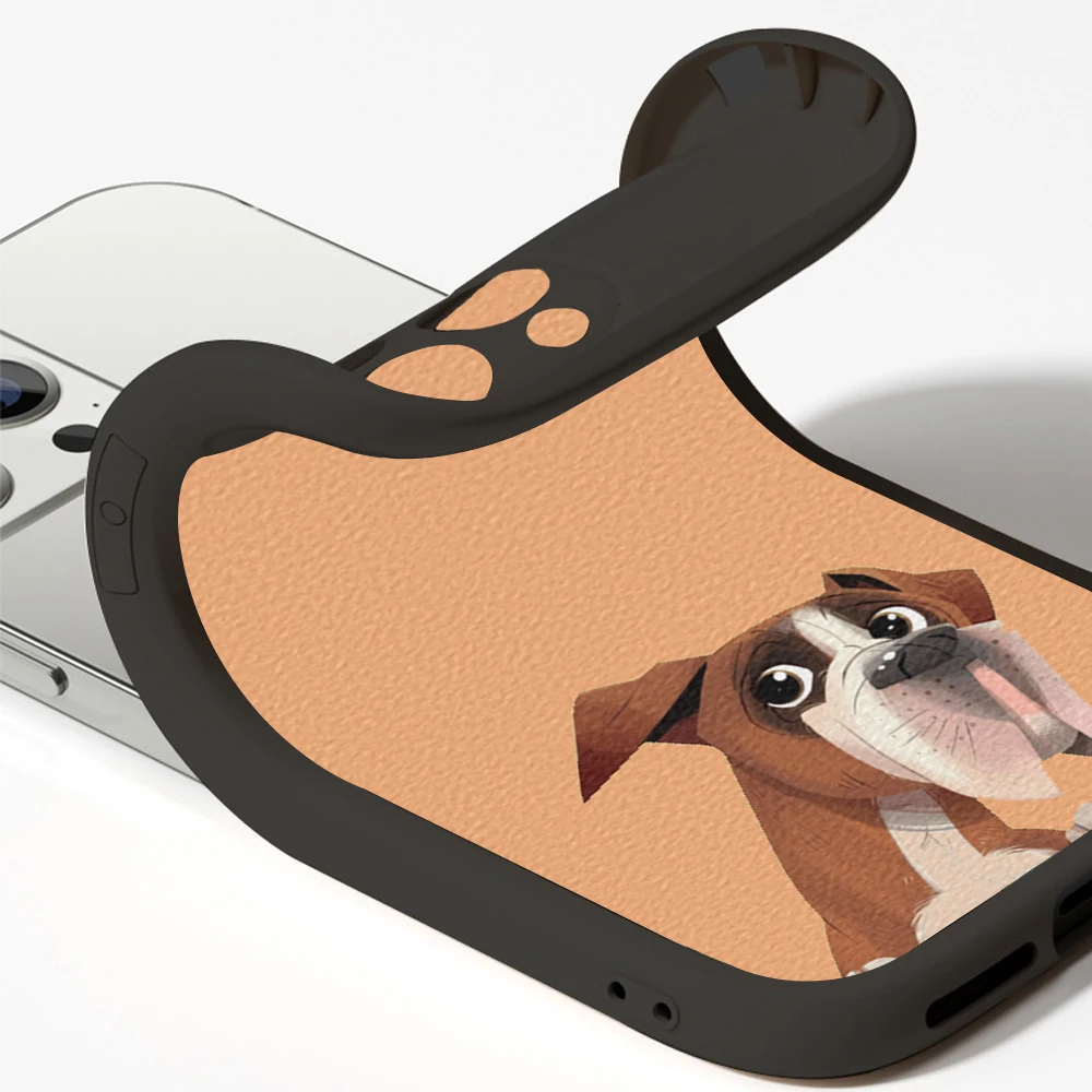 Per Iphone14 Custodia Per Telefono Carlino Bulldog Francese Carino Per Iphone 13 12 11 Pro Max Mini 7 8Plus X Xs Xr Bulldog Pug Cover In Pelle Di Agne