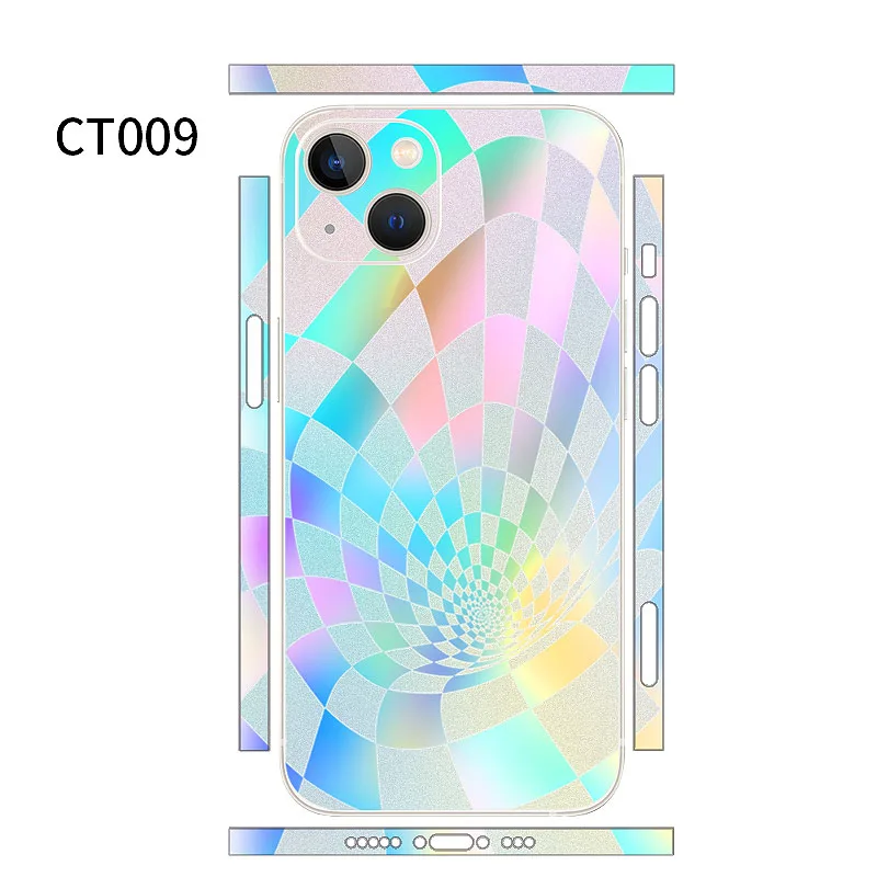 Full Cover Dazzling Decal Skin Per Iphone14 13 12 Pro Max Back Screen Protector Wrap Classic Film Adesivo Opaco Antigraffio