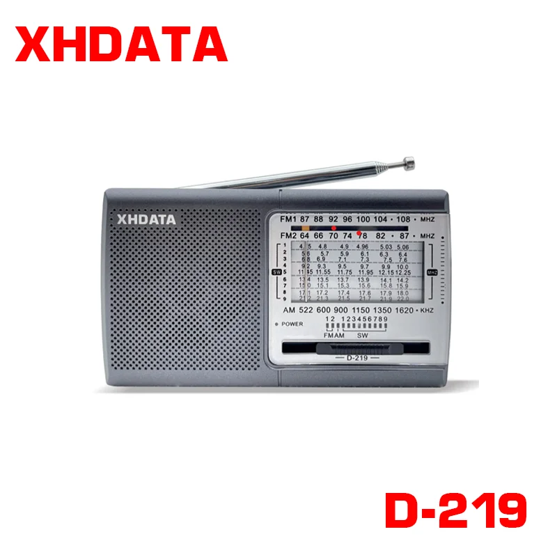 Xhdata D-219 Radio Fm Portatile Am Sw 1-9 Ricevitore Radio A 11 Bande Ad Alta Sensibilità Radio Tascabile A Onde Corte Altoparlante Auricolari Jack