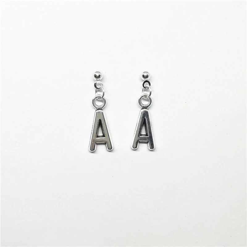A-Z Initial Letter Earrings Alloy Diy Earrings Name Gift For Men Women Stud Earrings