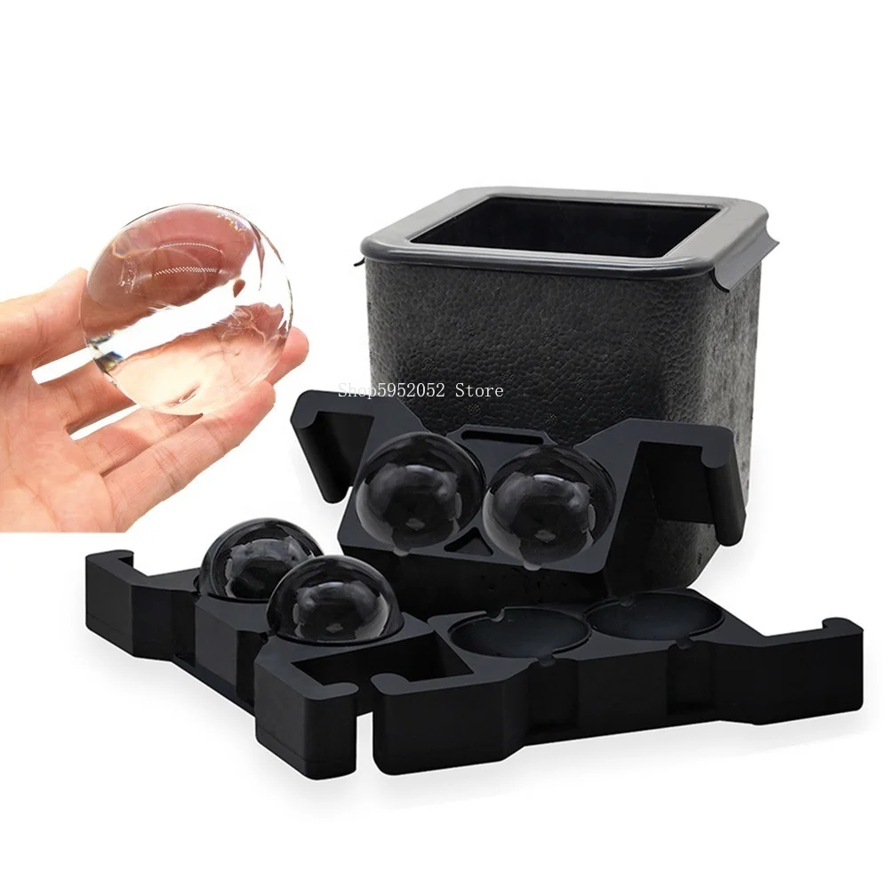 Crystal Clear Ice Ball Maker Ice Ball Press Stampo Per Vassoio Di Whisky Sferico Creatore Di Cubetti Di Ghiaccio Senza Bolle Stampo Per Scatola Di Ghi