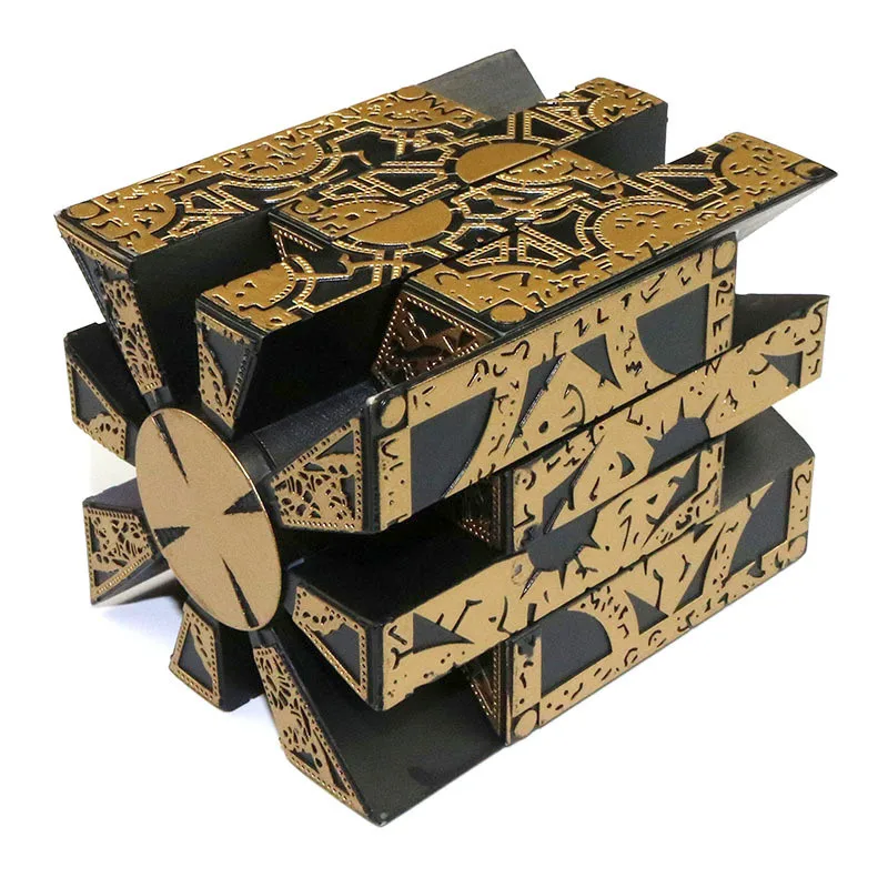 1: 1 Hellraiser Cube Puzzle Box Rimovibile Lament Horror Film Series Puzzle Box Cube Funzione Completa Puntelli Ad Ago Ornamenti Modello