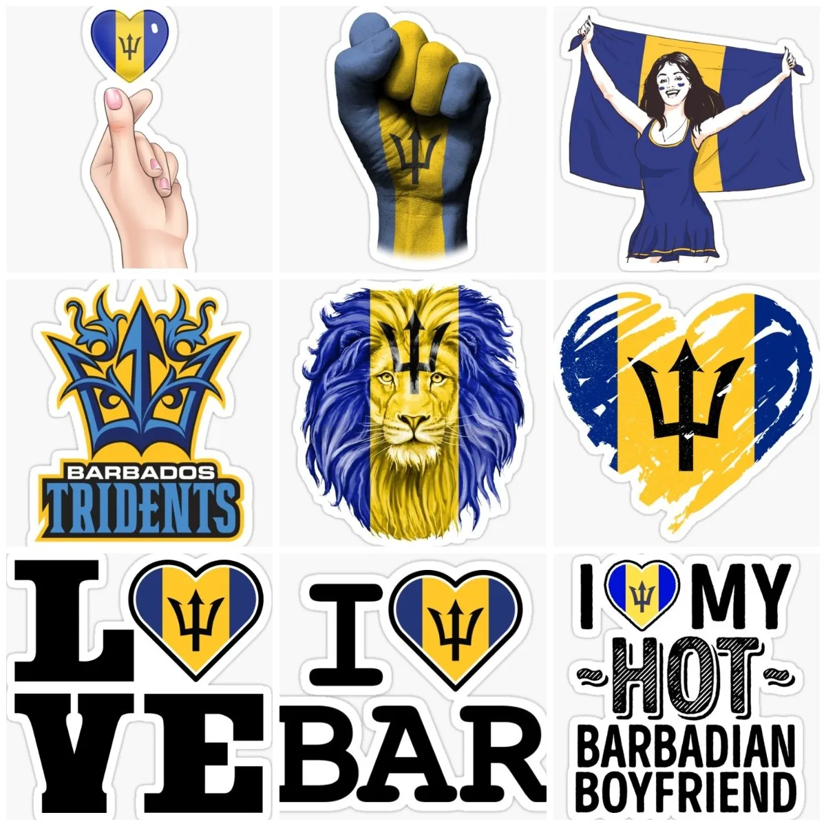 Bb Barbados Flag Map Creative Sticker Wall Room Accessori Car Window Truck Moto Bicycle Glass Van Door Helmet Camper Pvc Decal