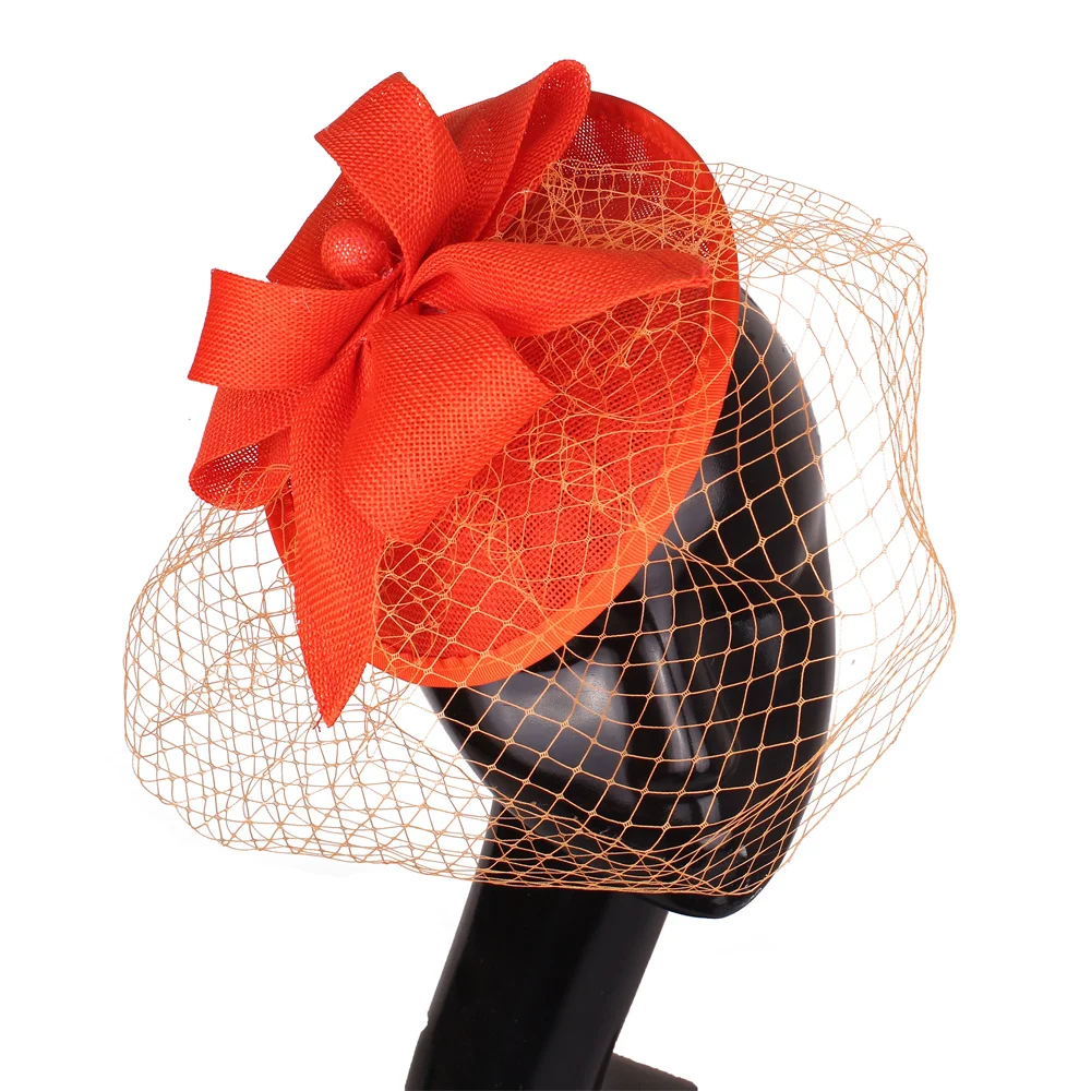 Royal Blue Women Party Dinner Fascinators Cappelli Sposa Ladies Wedding Hats Copricapo Floreale Con Piume Fasce Accessori