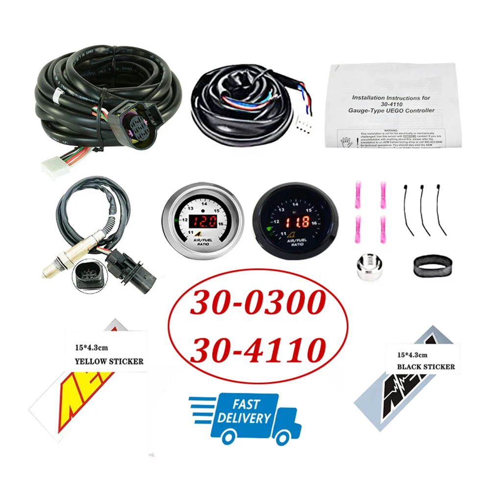 30-0300 30-4110 X-Series Wideband O2 Air Fuel Ratio Gauge Kit Lsu 4.9 Sensore Di Ossigeno 0258017025 + 15*4.3Cm Per Aem Decail