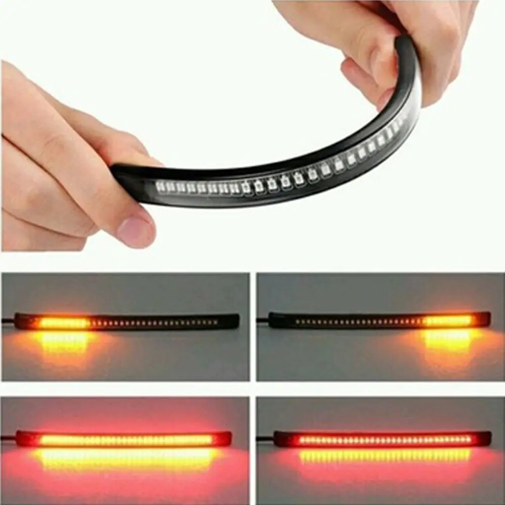Flessibile 48 Led Moto Light Bar Strip Freno Di Coda Per Drz400Sm Triumph Tiger 1200 Faro Cafe Racer Fz6 Yamaha