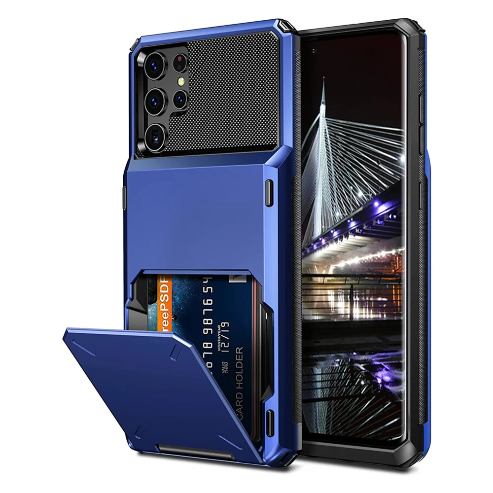 For Galaxy S22 Ultra Case S22 Plus S22+ Wallet Credit Card Holder Slot Cover For Samsung Galaxy S22 S 22 Plus Ultra Capa