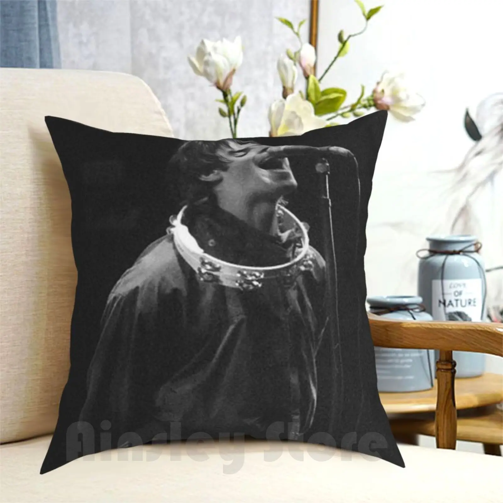 Federa Per Cuscino Stampa Liam Gallagher Stampata Per La Casa Morbida Fodera Per Cuscino Fai-Da-Te Liam Gallagher Madferit Graphic Live Forever Novant