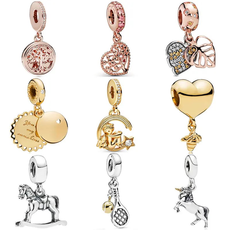Rose Family Roots Tree Of Love Cavallo A Dondolo Sweet As Honey Bee Ciondolo Bead 925 Sterling Silver Charm Fit Fashion Bracelet