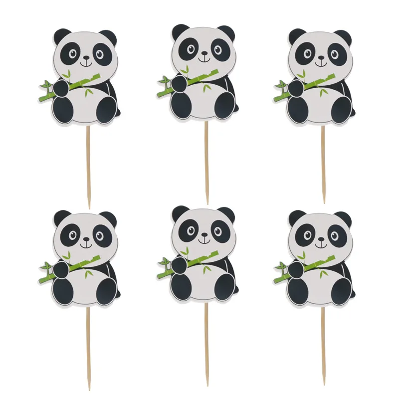 2020 Panda Tema Cupcake Topper Forniture Di Compleanno Decorazioni Di Nozze Baby Shower Bomboniere Per Bambini Strumenti Per Decorare Torte