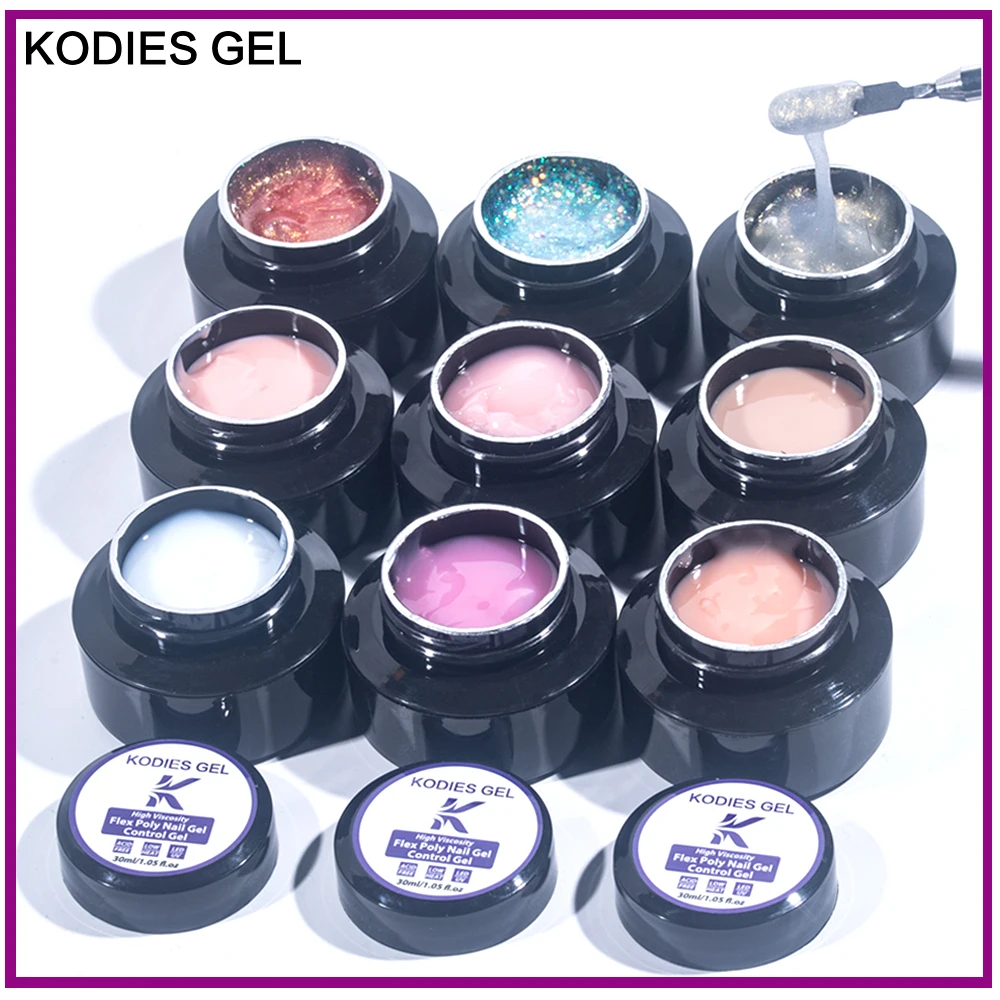 Kodies Gel Solid Poly Gel Per Unghie Per Estensioni 30Ml Semi Permanente Uv Nude White Builder Gel Smalto Per Unghie Flex Builder Vernice
