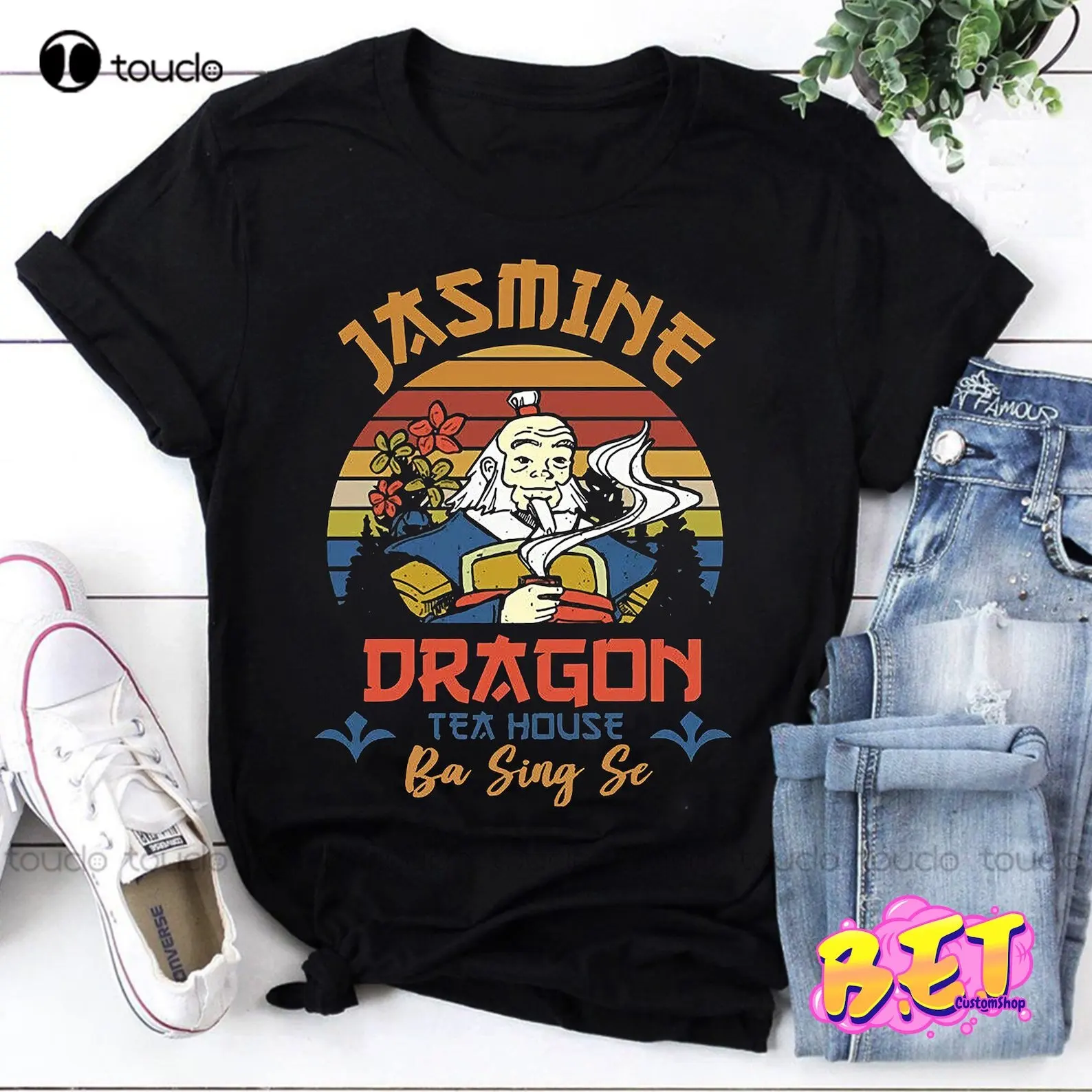 Uncle Iroh Jasmine Dragon Tea House Ba Sing Se Samurai T-Shirt Vintage, Uncle Iroh Shirt, L'Ultima Camicia Airbender Regalo Personalizzato