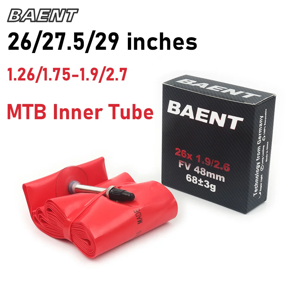 Baent Mountain Bike Camera D'Aria 29 Pollici Mtb Pneumatico 27.5 26 Pneumatici Bici 48Mm Valvola Francese 1.26-1.75 1.9-2.7 Parti Di Biciclette