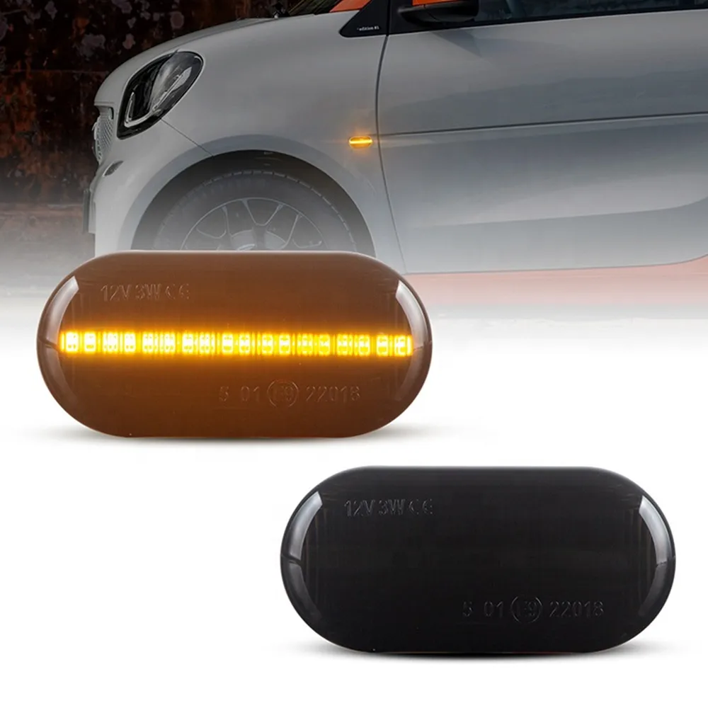 2Pc Per Mercedes-Benz Smart Fortwo Coupe (453) Cabriolet (453) Indicatore Dinamico Dell'Acqua Che Scorre Indicatore Laterale A Led Indicatore Di Direz