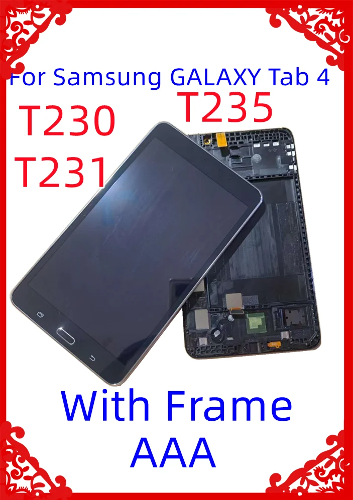 7.0 "Per Samsung Galaxy Tab 4 T230 T231 T235 Display Lcd Touch Screen Digitizer Assembly Per Galaxy Tab 4 Display Frame